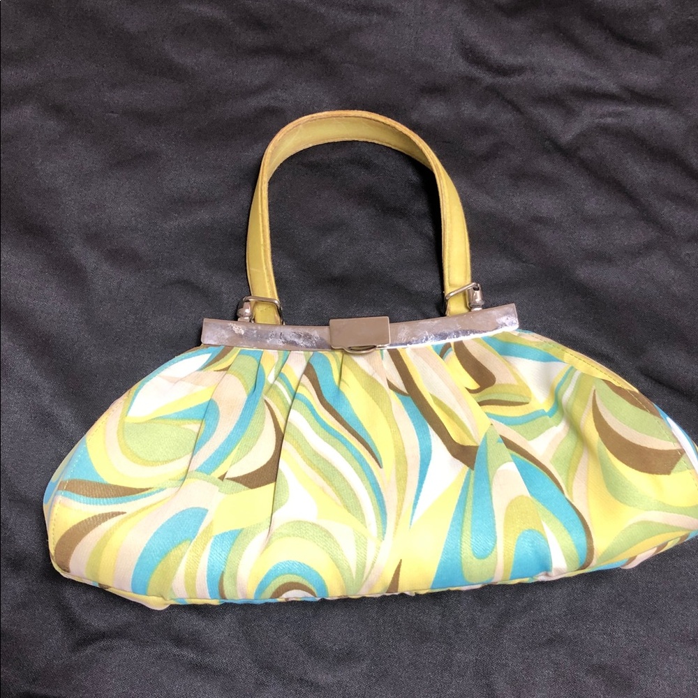Yellow Swirl Print Women’s Handbag